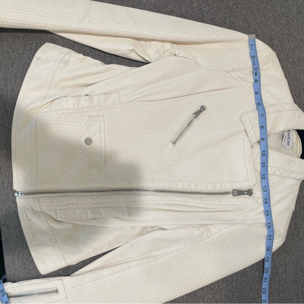 White bebe vegan leather jacket